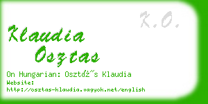 klaudia osztas business card